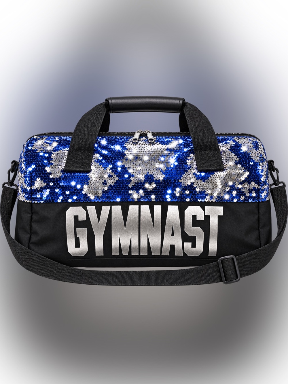 Justice Gold Sequin 'Gymnast' Duffle Bag - Blue/Silver